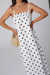 Sleeveless Polka Dot Poplin Dress