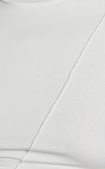 Dayna Top - Long Sleeve Exposed Seam Top in Off White