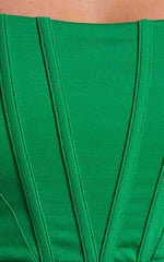Pellar Top - Square Neck Corset Top in Green